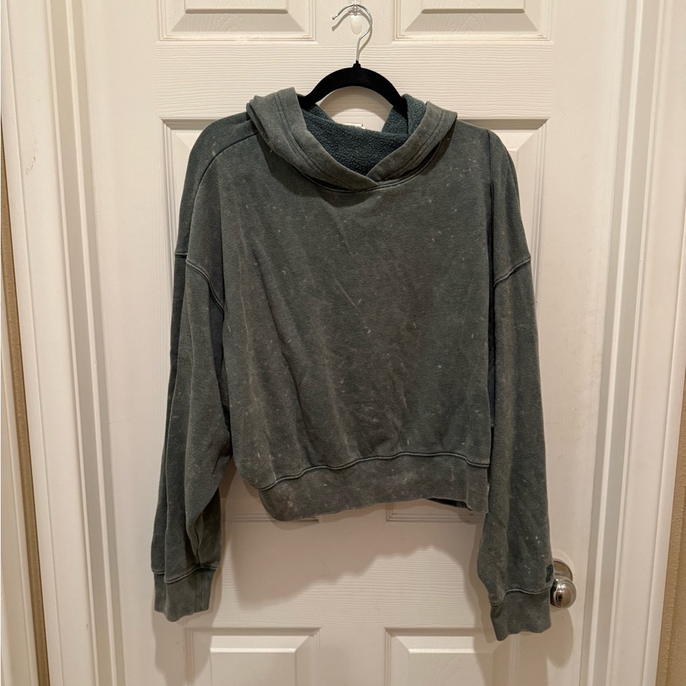 Pink Green Cropped Hoodie